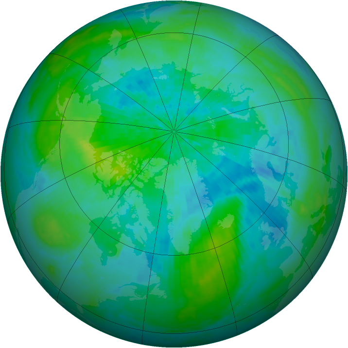 Arctic ozone map for 13 September 2003